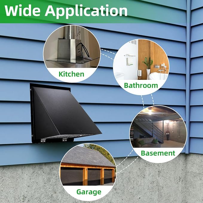 4 Inch Dryer Vent Cover Outside, Dryer Wall Vent Exhaust Vent Cover, Hooded - Image 7