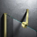 Frameless Shower Door Support Bar, Stainless Steel Wall-to-Glass Support Arm to Fixed Shower Glass Panel, for 1/4"-3/8" (6-10 mm) Door, 180° Pivot & Stow-Flat Mode (Brushed Gold, 19.7-inch(500mm))