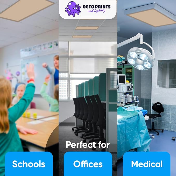 Fluorescent Light Covers for Ceiling Lights Classroom, Magnetic Fabric Light - Image 4