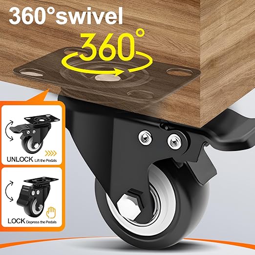 2 Inch Heavy Duty Casters 4 Sets of - Image 5