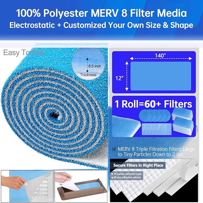 Air Vent Filters, MERV 8 Triple Electrostatic Vent Filter - Image 2