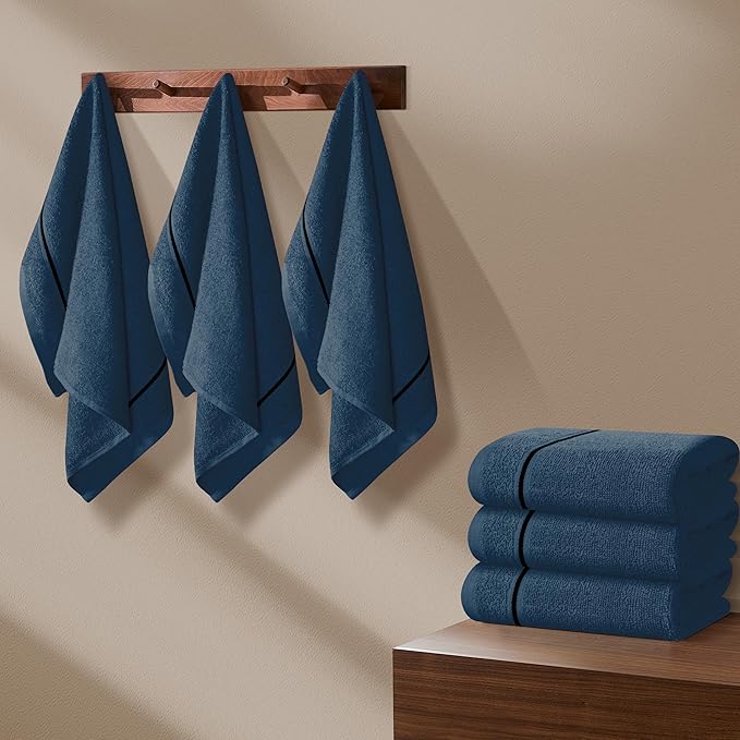 MyOwn Ultra Soft Cotton 6 -Piece Hand Towel Set 16x24 Inch, Ideal for use in Bathroom, Kitchen, Gym, Spa & General Cleaning, Compact & Lightweight Multi Purpose Hand Towels - Mineral Blue