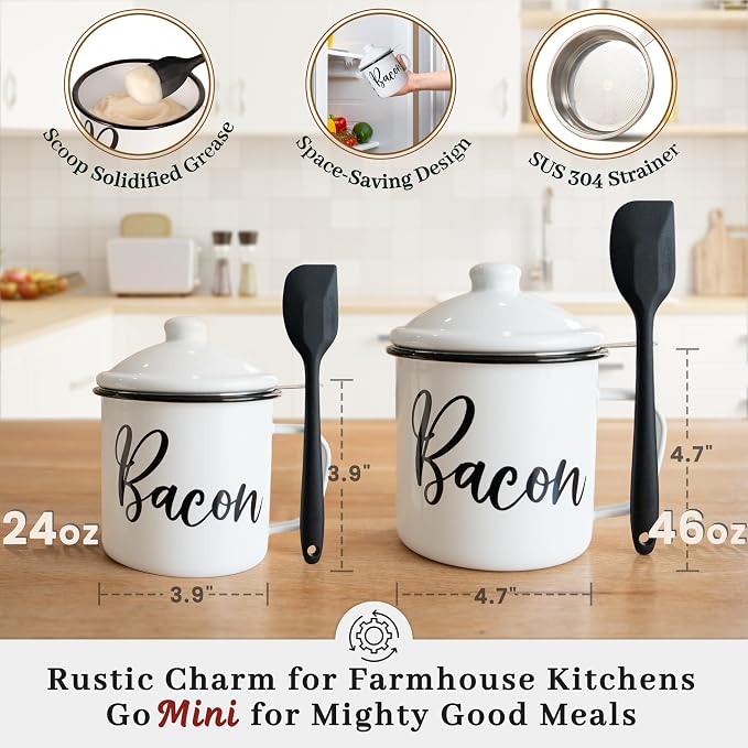Bacon Grease Container with Strainer - Image 3