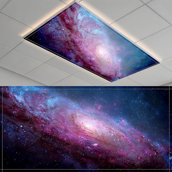 2 Pack Fluorescent Light Covers- 4 x 2 Feet Magnetic Ceiling Light Cover Room by BSFHH