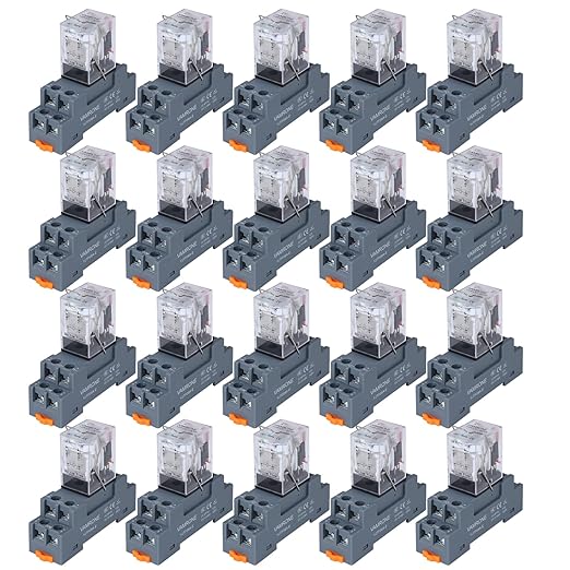 20PCS Electromagnetic Power Relay, 8-Pin 10A 12 DC Relay Coil by VAMRONE