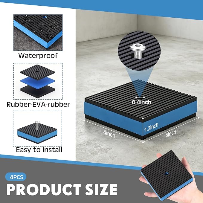 4 Pcs Anti Vibration Pads for Washing Machine Rubber Vibration Isolation Pads - Image 2