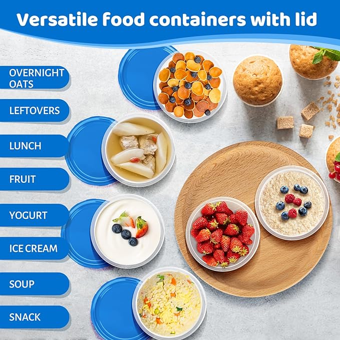 Freezer Containers with Twist Top Lids, Heavy Duty Round Airtight Food Storage - Image 4