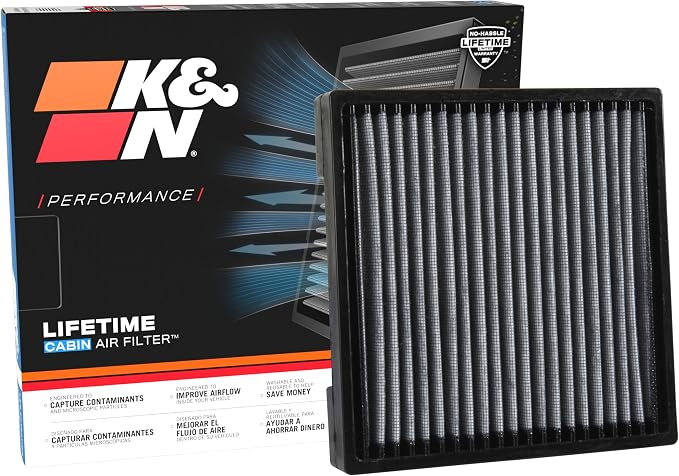 K&N LIFETIME Cabin Air Filter: Washable, Clean Air by KNEngineeringInc