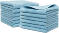 100% Cotton Washcloths Set 13” x 13” | Sky Blue Towels | Set of 12 Ultra Soft and Highly Absorbent Washcloths Sets for Bathroom, Gym, Hotel, Spa | Machine Washable Face Towel