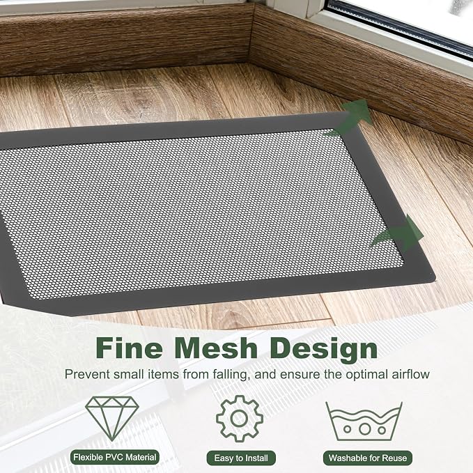 YOKIVE 6 Pcs Magnetic Floor Vent Covers, Floor Register Cover PVC Mesh Air Vent - Image 4