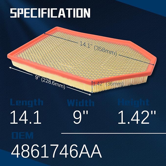 4861746AA Engine Air Filter Compatible - Image 3