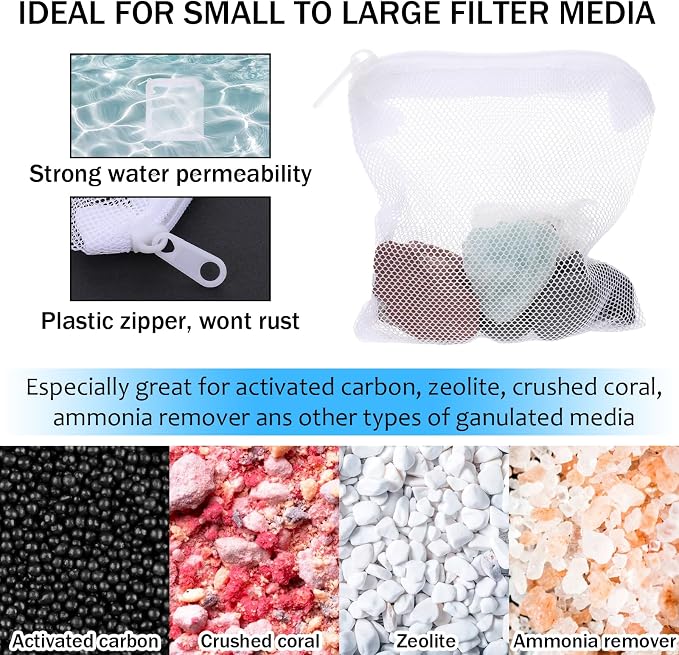 15Pcs Aquarium Filter Media Bags, Mini Fish Tank Media Mesh Filter Bags Reusable - Image 3
