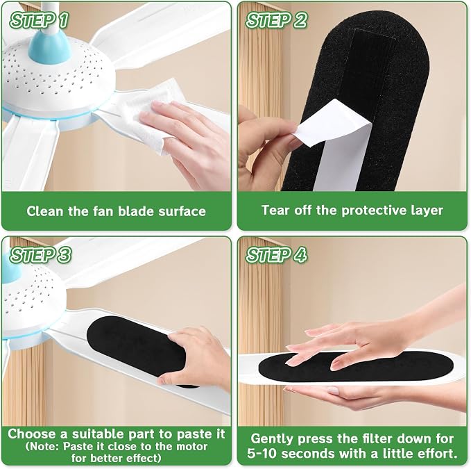 Enbabbor Activated Carbon Fiber Cotton Ceiling Fan Filters, Traps Household - Image 5
