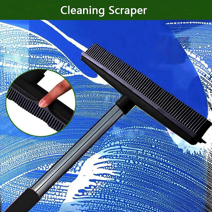 Multifunctional Broom, Telescopic Carpet Rake Rubber Pp 12.6in Brush Easy Wash - Image 3