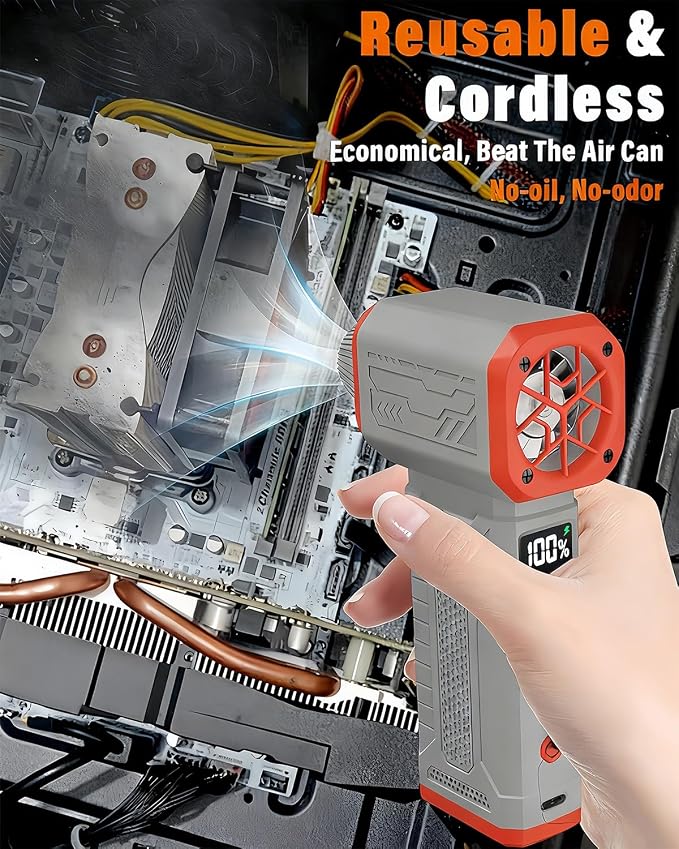 Compressed Air Duster, 130K RPM Powerful Cordless Electric Mini Blower - Image 6