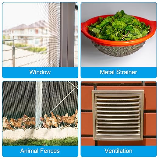 PATIKIL 40" L x 10" W Woven Wire Mesh, 6 Mesh 316L Stainless Steel Air Vent - Image 6