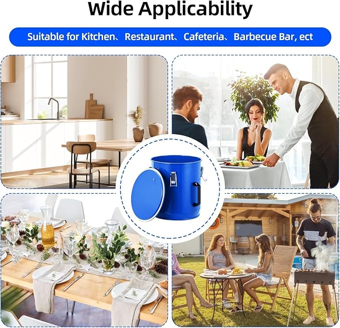 8 Gal Fryer Grease Bucket, Steel Oil Disposal Container - Image 7