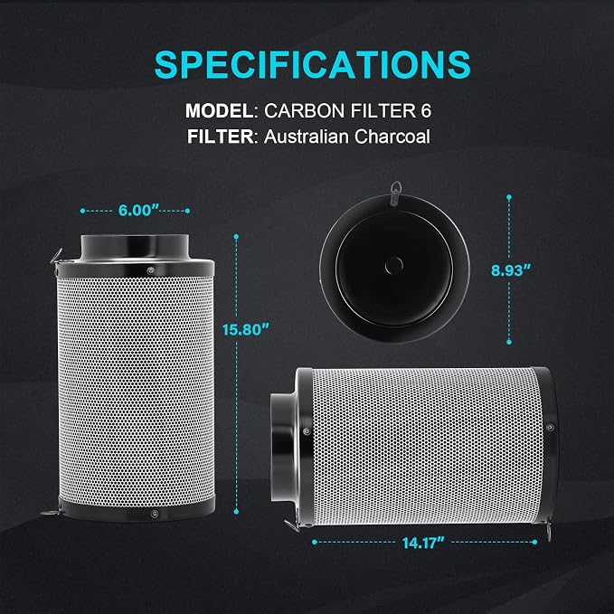 iPower 6" Air Carbon Smelliness Control - Image 6