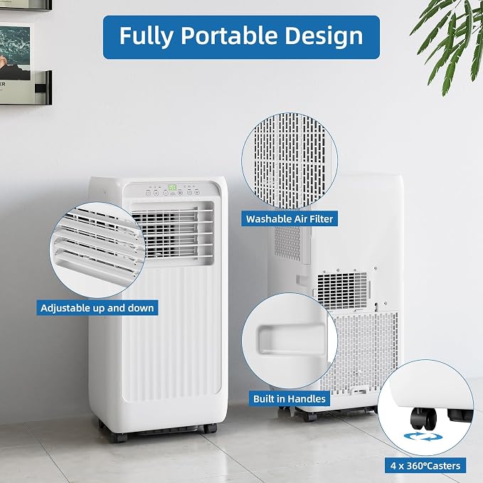 Portable Air Conditioner 8000 BTU With, 24H Timer & Smart/Sleep Mode, Cools - Image 6