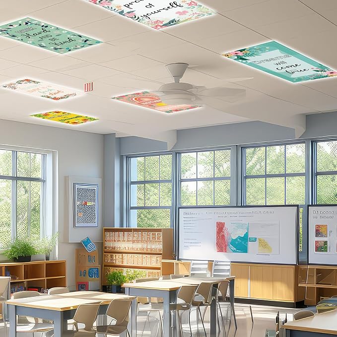 QOUBAI 8PCS Fluorescent Light Covers, 4x2 Feet Magnetic Light Cover Fluorescent - Image 7