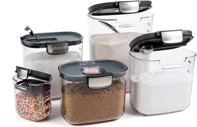 ProKeeper+ Airtight Food Storage Container Set – Clear Plastic Flour and Sugar - Image 7