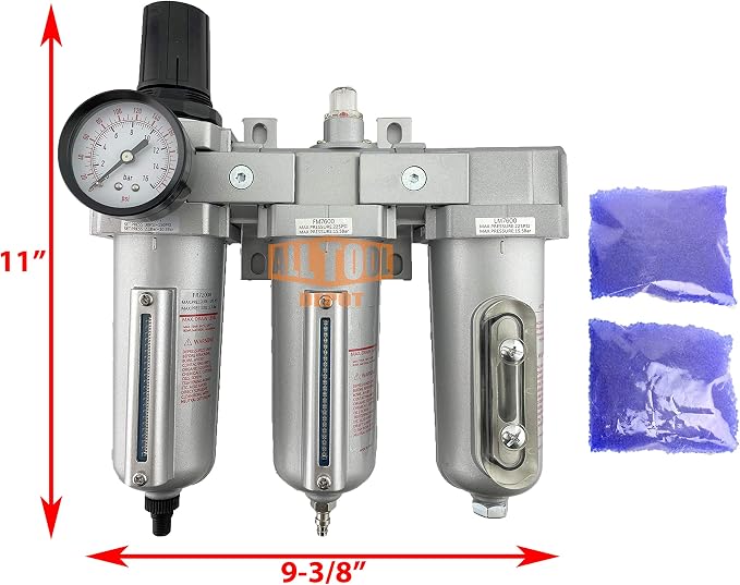 1/2" NPT HEAVY DUTY Industrial Grade Filter Regulator Coalescing Desiccant - Image 2
