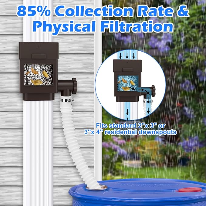 WADEO Rainwater Collection System, Downspout Diverter Fits - Image 4