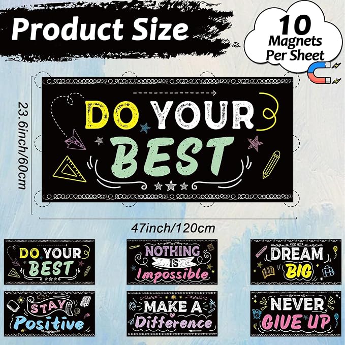 6Pcs Inspirational Fluorescent Light Covers - Image 2