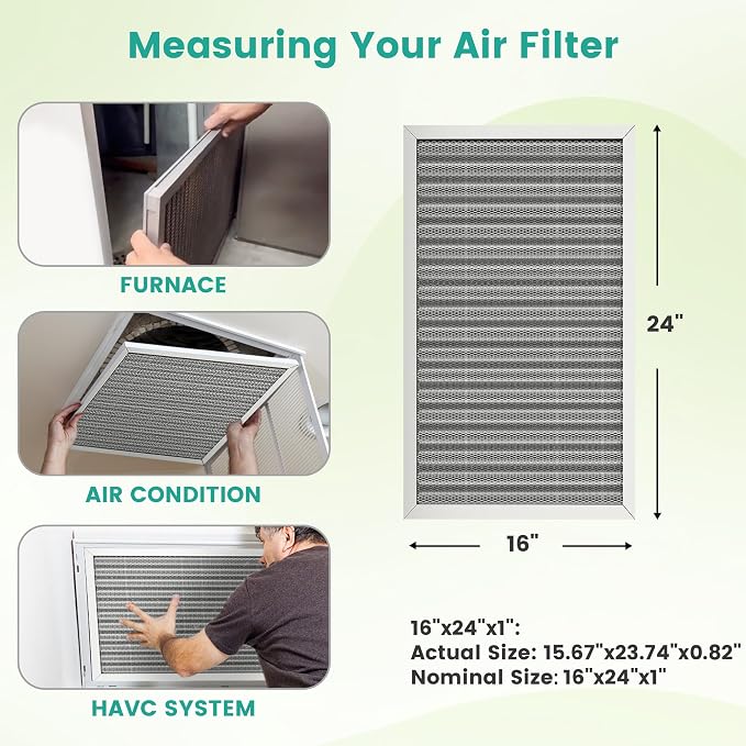 16x24x1 Reusable HVAC Furnace Air Filter, Washable Electrostatic Furnace Filter - Image 3