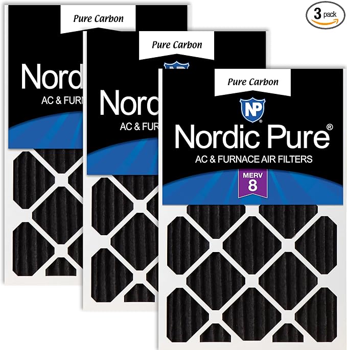 Nordic Pure 14x20x2 Pure Carbon Pleated Odor Reduction MERV 8 Furnace Filters 3 by NordicPure