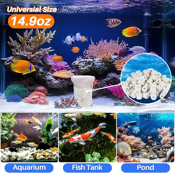 Sukh 3 Bags Ceramic Rings for Aquarium Filter - 425g Bio Ceramic Media Balls - Image 3