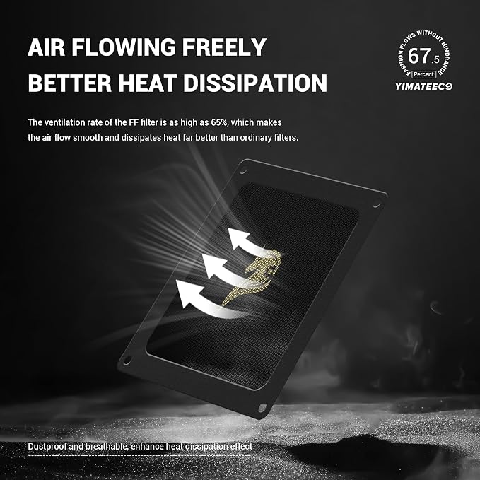 Dust Filter PC 90mm for Computer Cooler/PSU/Routers PVC 50 Mesh, Magnetic Frame - Image 4