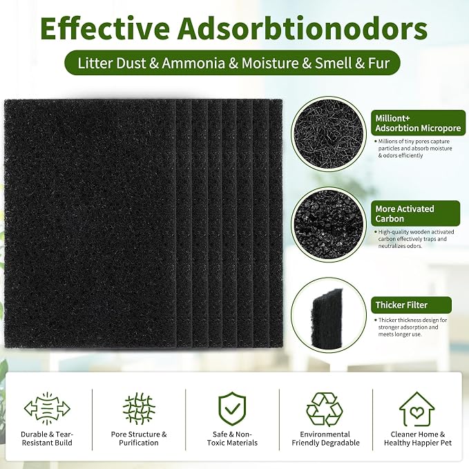 8 Pack Activated Carbon Filters Compatible - Image 2