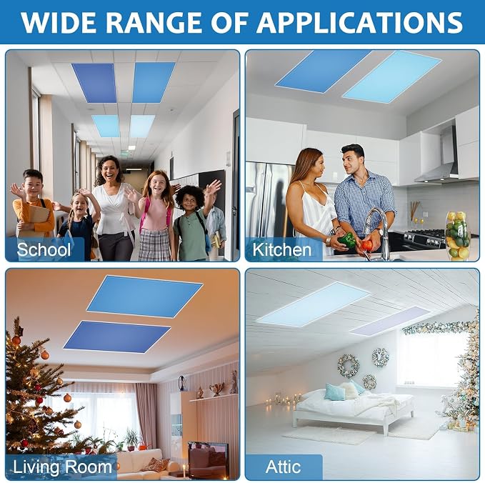 QOUBAI 6PCS Fluorescent Light Covers, 4x2 Feet Magnetic Light Cover Fluorescent - Image 6