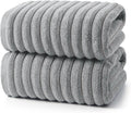 REDKISS 2Pack Large Bath Towels 31×63 inches, 100% Cotton, Super Soft and Absorbent, Quick-Dry Towels, Perfect for Bathroom,Plush Shower Towels-Gray