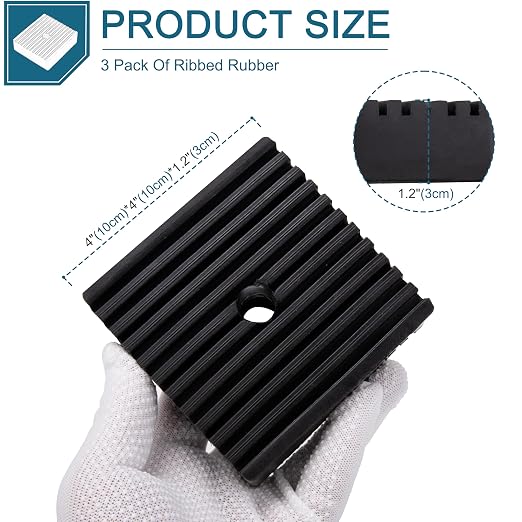 3 Pack Shock pad for air Compressor or Equipment Solid Rubber 4"x4"x1.2" - Image 2