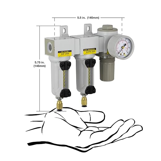 PneumaticPlus SAU2030M-N02DG-MEP Mini Three Stage Air Drying System, 1/4" NPT - Image 2