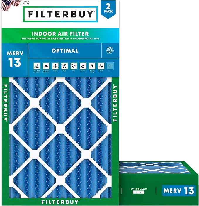Filterbuy 20x30x4 Air Filter MERV 13 Optimal Smoke & Allergy Defense, by Filterbuy
