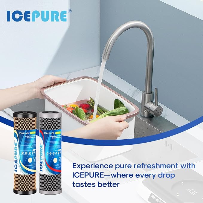 ICEPURE 2.5" x 10" Whole House Water Filter Combo Kit, KDF Filter Cartridge and - Image 9