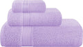 Belizzi Home Ultra Soft 3 Pack Cotton Towel Set, Contains a Bath Towel 28x55 inch, a Hand Towel 16x24 inch & a Wash Coth 12x12 inch, Ideal Everyday use, Compact & Lightweight - Purple
