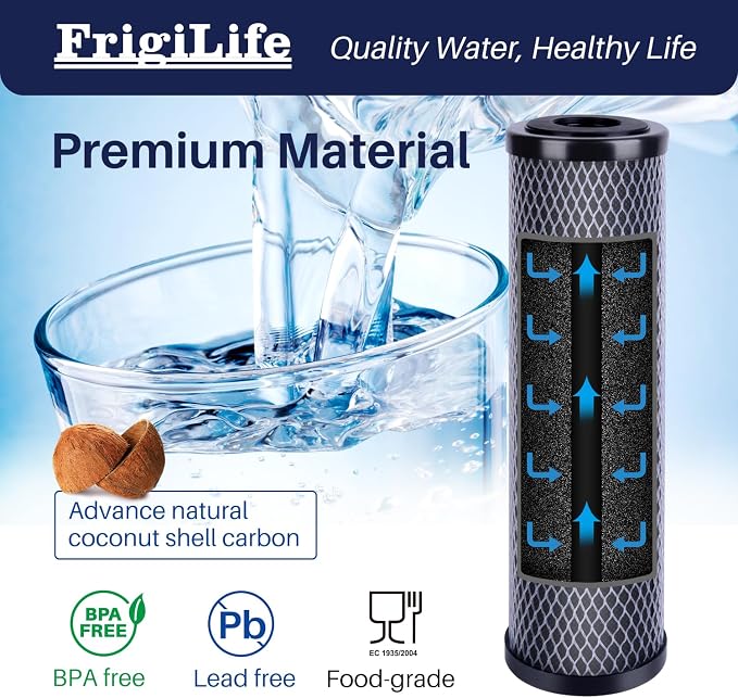 1 Micron 10" x 2.5" Whole House CTO Carbon Sedimen Water Filter Compatible - Image 4