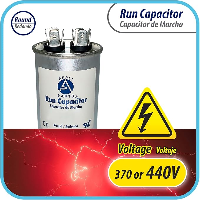 Appli Parts Run Capacitor for ac 50 Mfd uF 370 VAC or 450 VAC CBB65 Round - Image 2