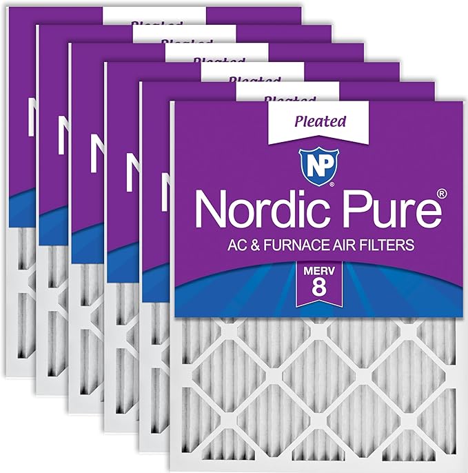Nordic Pure 14x20x1 Pleated MERV 8 Air Filters 6 Pack by NordicPure