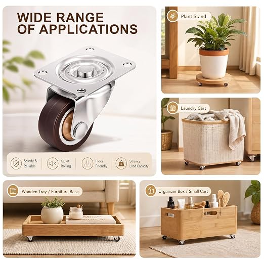 Maitys 12 Pcs 0.5" Swivel Profile Casters Wheels - Image 4