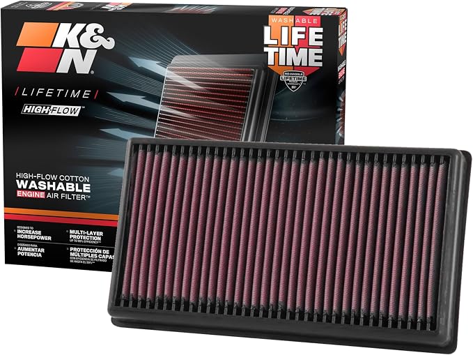 K&N High-Flow Original Lifetime Engine Air Filter: Increase Power: Premium by KNEngineeringInc