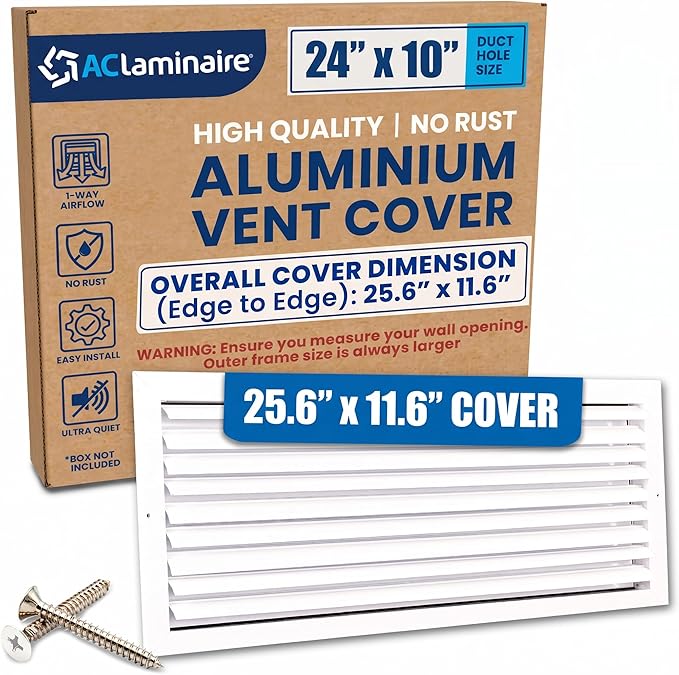 24x10 Aluminum 1-Way Air Vent Cover Wall Ceiling Register Multi-Shutter Damper by ACLAMINAIRE