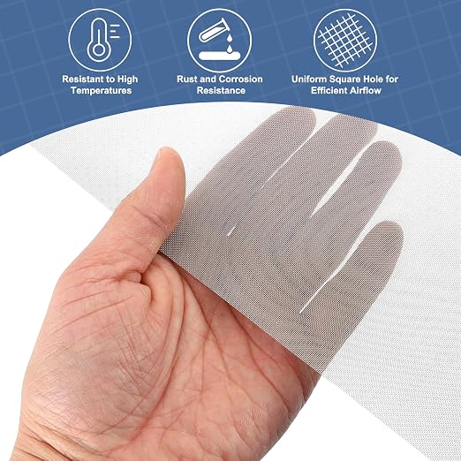 uxcell 50 Mesh 79" x 12" Woven Wire Mesh, 304 Stainless Steel Air Vent Filter - Image 5