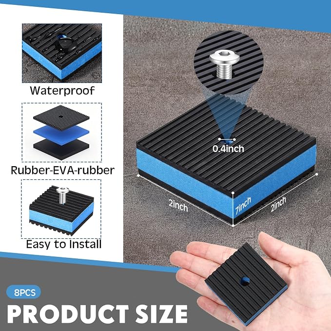8 Pcs Anti Vibration Pads for Washing Machine Rubber Vibration Isolation Pads - Image 2