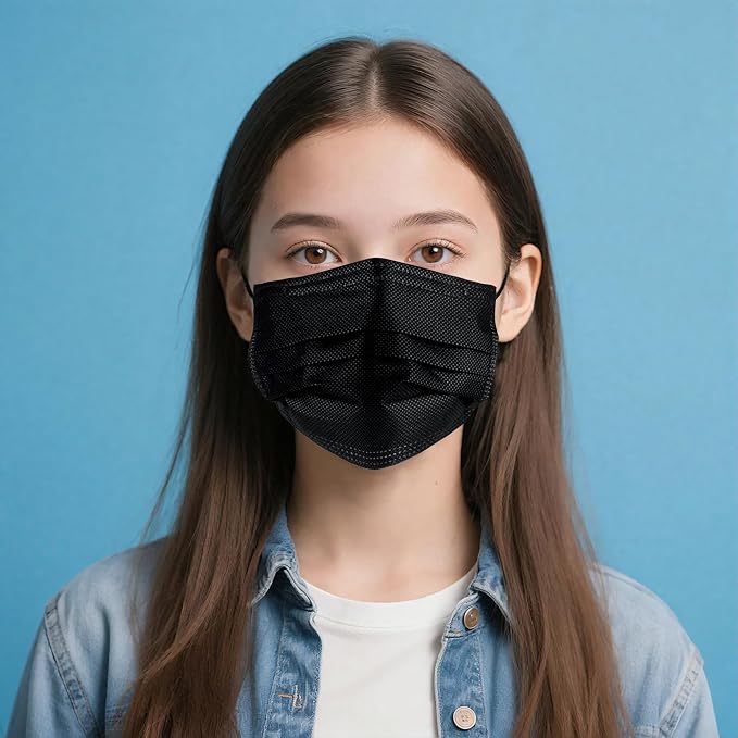 NNPCBT Black Disposable Face Masks 125 Pack, 3-Ply Breathable Mask - Image 7