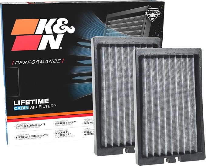 K&N LIFETIME Cabin Air Filter: Washable, Clean Air by KNEngineeringInc